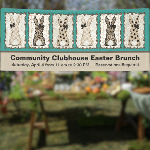 Dressy Leopard Print Bunnies n Bows Easter Event  Banner