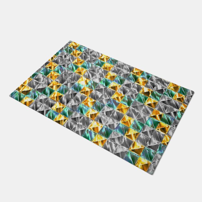  Dressy mint, golden and silver tiles or stained   Doormat (Angled)