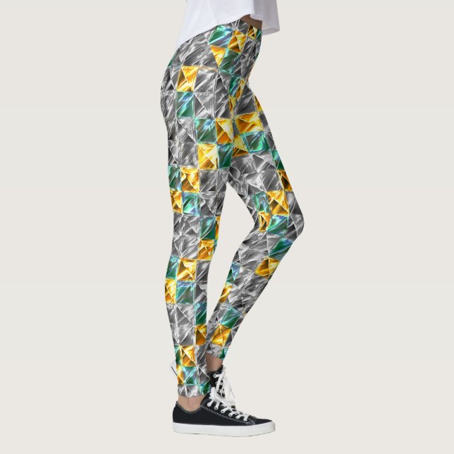  Dressy mint, golden and silver tiles or stained   Leggings (Right)