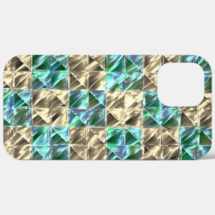 Dressy mint green to beige tiles or stained chess iPhone 12 pro max case