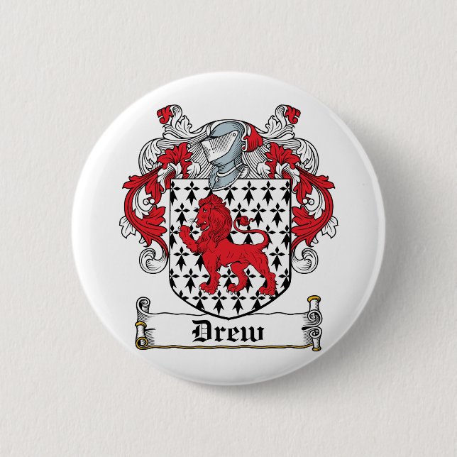 Drew Family Crest 6 Cm Round Badge (Front)