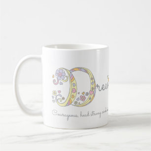 Drew letter D name meaning monogram mug