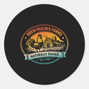 Drew Pea Farms Naturally Raised Est.1989 Chicken Classic Round Sticker