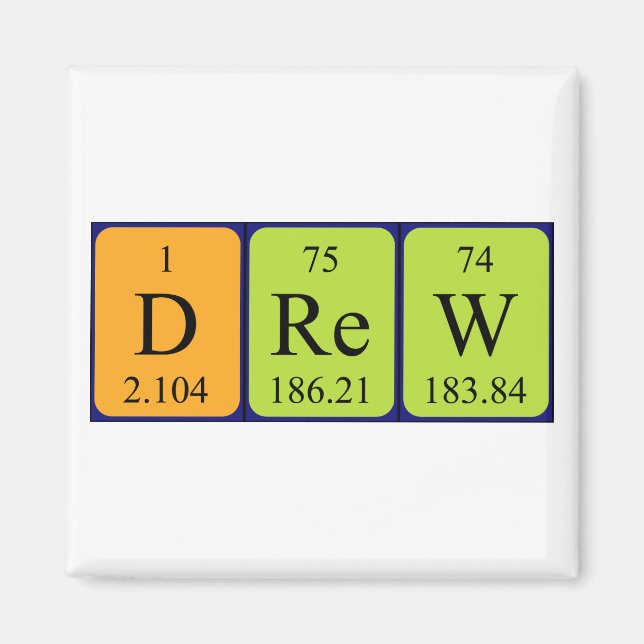 Drew periodic table name magnet (Front)