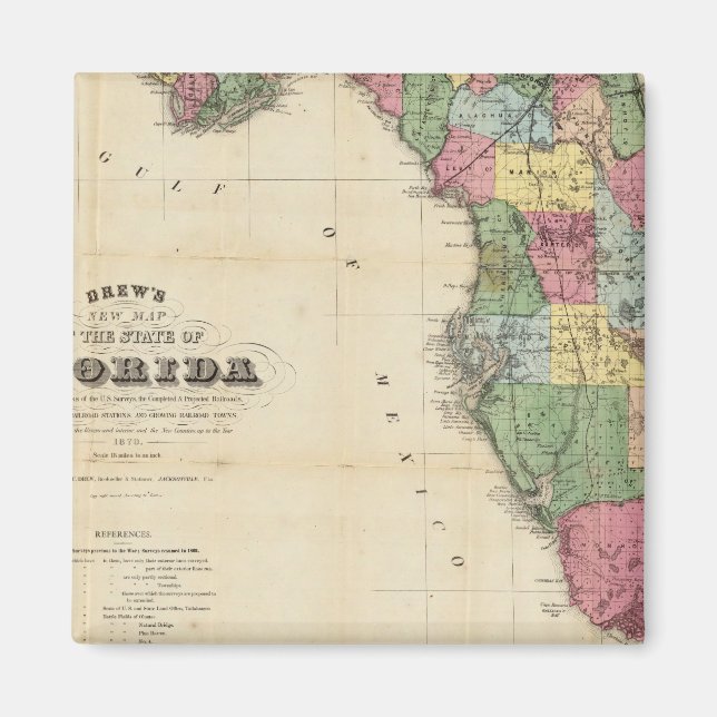Drew's New Map Of The State Of Florida Magnet (Front)