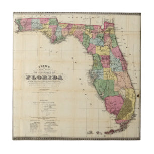 Drew's New Map Of The State Of Florida Tile