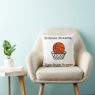 Dribble Dreams, Slam Dunk Scenes Basketball Cushion