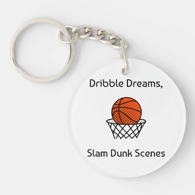 Dribble Dreams, Slam Dunk Scenes Basketball Key Ring (Front)