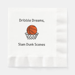 Dribble Dreams, Slam Dunk Scenes Basketball Napkin