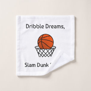 Dribble Dreams, Slam Dunk Scenes Basketball Wash Cloth