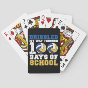 Dribbled My Way Through 100 Days School Volleyball Playing Cards