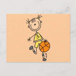 Dribbling Girl Basketball Tshirts and Gifts Postcard
