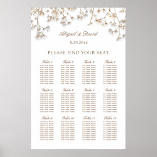 Dried Baby's Breath Wedding Seating Chart