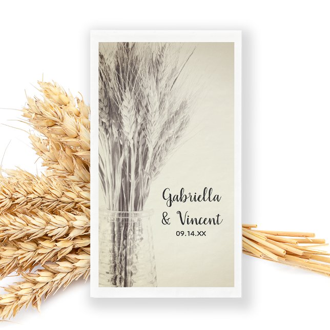 Dried Barley in Bottle Country Farm Wedding Napkin (Creator Uploaded)