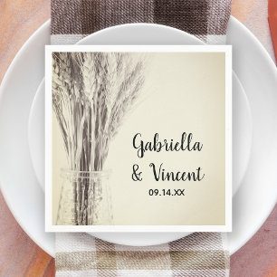 Dried Barley in Bottle Country Farm Wedding Napkin