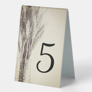 Dried Barley in Bottle Farm Wedding Table Numbers