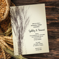 Dried Barley in Milk Bottle Farm Rehearsal Dinner