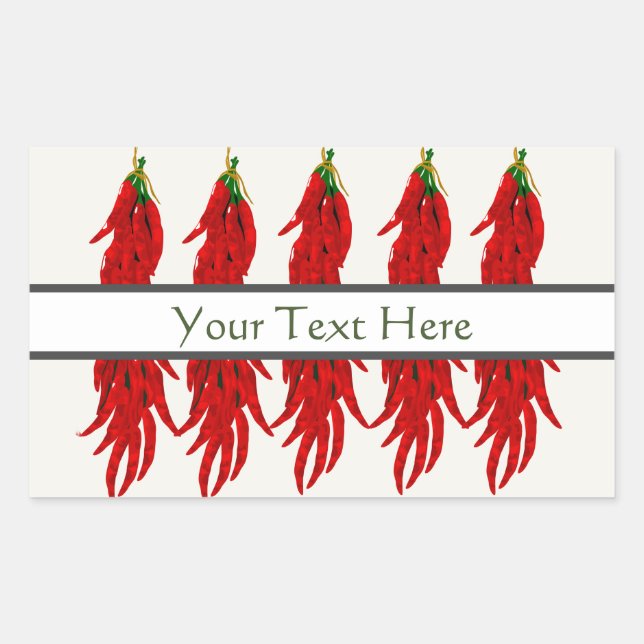 Dried Chilli Peppers Rectangular Sticker (Front)