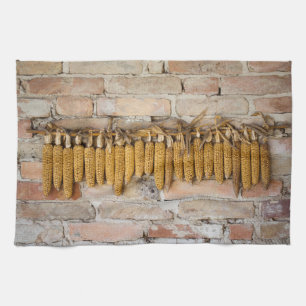 Dried Corn Cobs Tea Towel