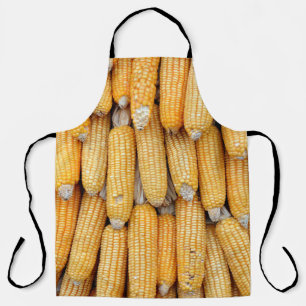 Dried corn that was stacked . apron