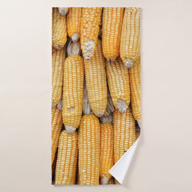 Dried corn that was stacked . bath towel (Bath Towel)