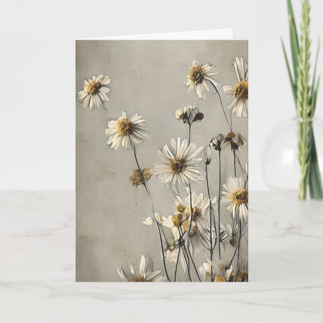 Dried Daisies Thinking of You Card (Front)