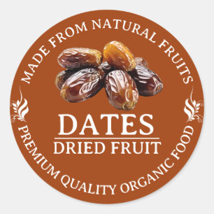 Dried Dates Fruit Custom Label Sticker