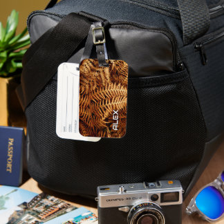 Dried Fern Leaves – Natural Botanical Texture Luggage Tag