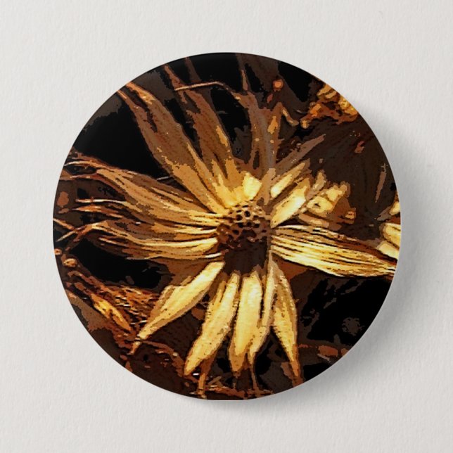 Dried Flower Abstract 7.5 Cm Round Badge (Front)