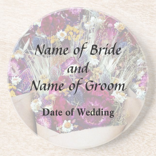 Dried Flower Bouquets Wedding Products Coaster (Front)