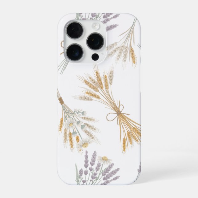 Dried Flower Bundle Chamomile Lavender Wheat iPhone Case (Back)