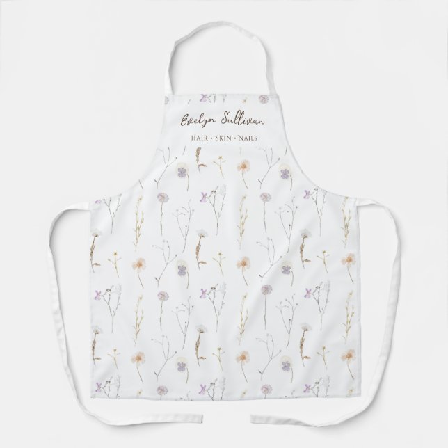 Dried flowers beauty professional apron (Front)
