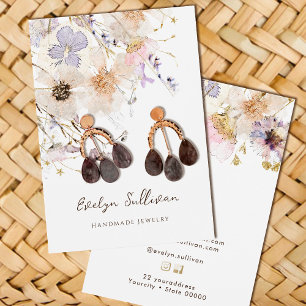Dried flowers jewellery display card
