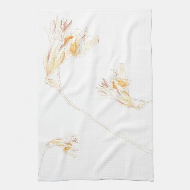 Dried Freesia No. 3 Tea Towel (Vertical)