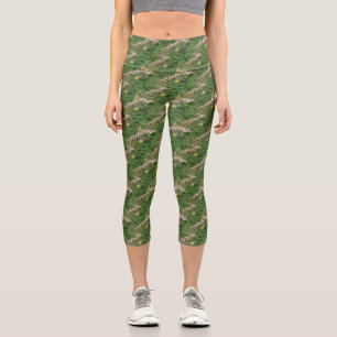 Dried Grasses Nature Pattern  Capri Leggings
