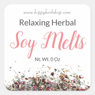 Dried Herbal Extracts Soy Wax Melt Labels