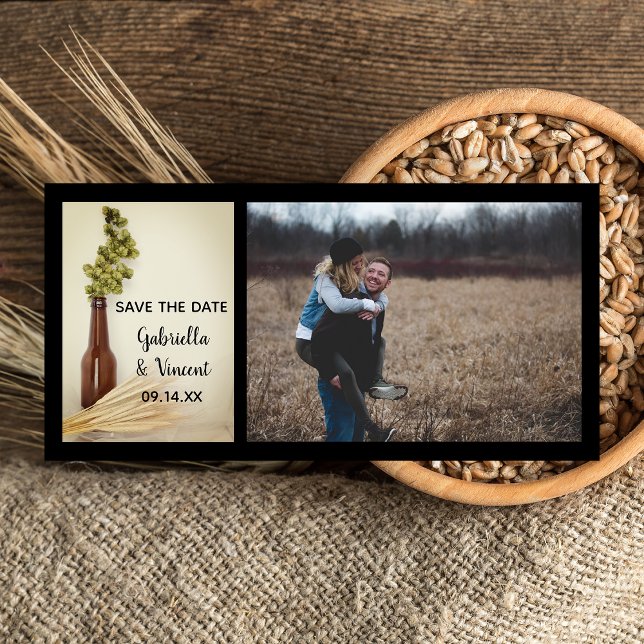 Dried Hops and Wheat Brewery Wedding Save the Date (Creator Uploaded)