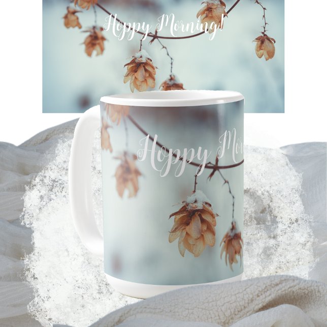 Dried Hops Garland in the Snowy Background Coffee Mug (Creator Uploaded)