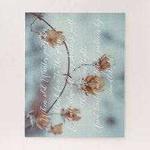 Dried Hops Garland in the Snowy Background