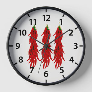 Dried Hot Chilli Peppers Clock
