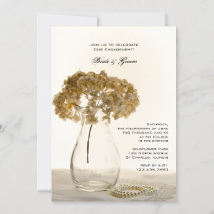 Dried Hydrangeas Engagement Party Invitation