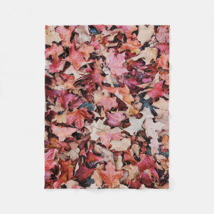 Dried leaves fleece blanket