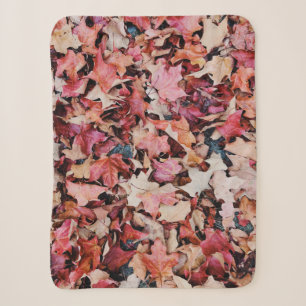 Dried leaves sherpa blanket