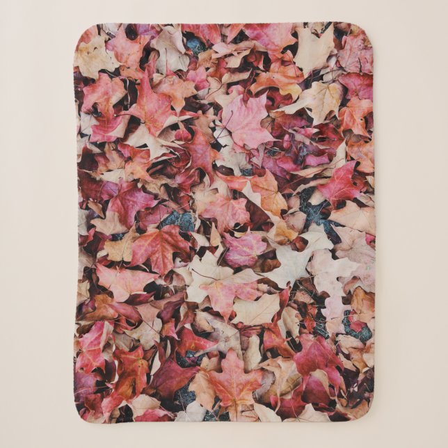 Dried leaves sherpa blanket (Front)