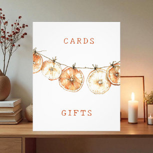 Dried Orange Garland Wedding Cards & Gifts Sign