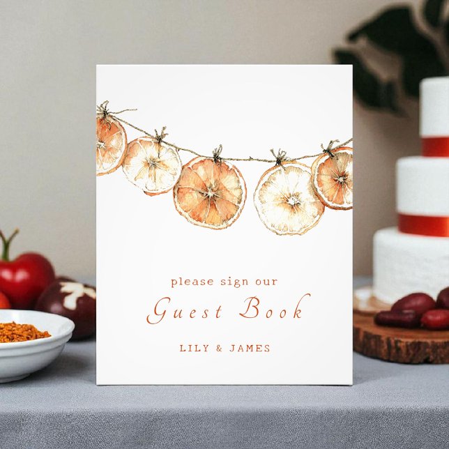 Dried Orange Garland Wedding Guest Book Sign (Creator Uploaded)