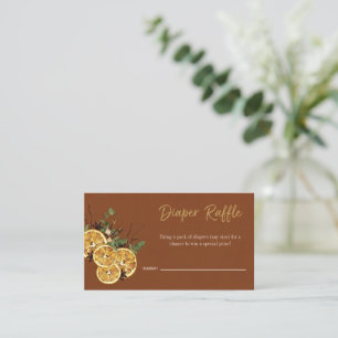 Dried Orange Slices Cinnamon Fall Diaper raffle  Enclosure Card