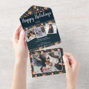 Dried oranges Christmas 4 photos all in one card