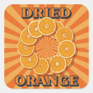 Dried Oranges, Vintage Poster by Natasha Us Square Sticker