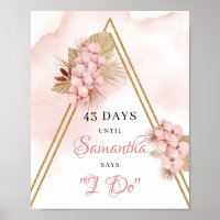 Dried Palm Leaves Blush Flowers Countdown Sing